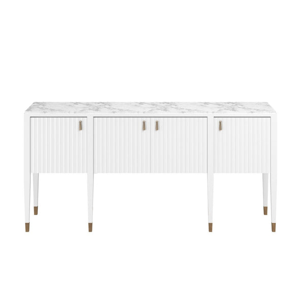 A.R.T. Furniture Eave Sideboard with Luxurious Stone Top for Contemporary Living Spaces and Elegant Storage Solutions White 436251-1866