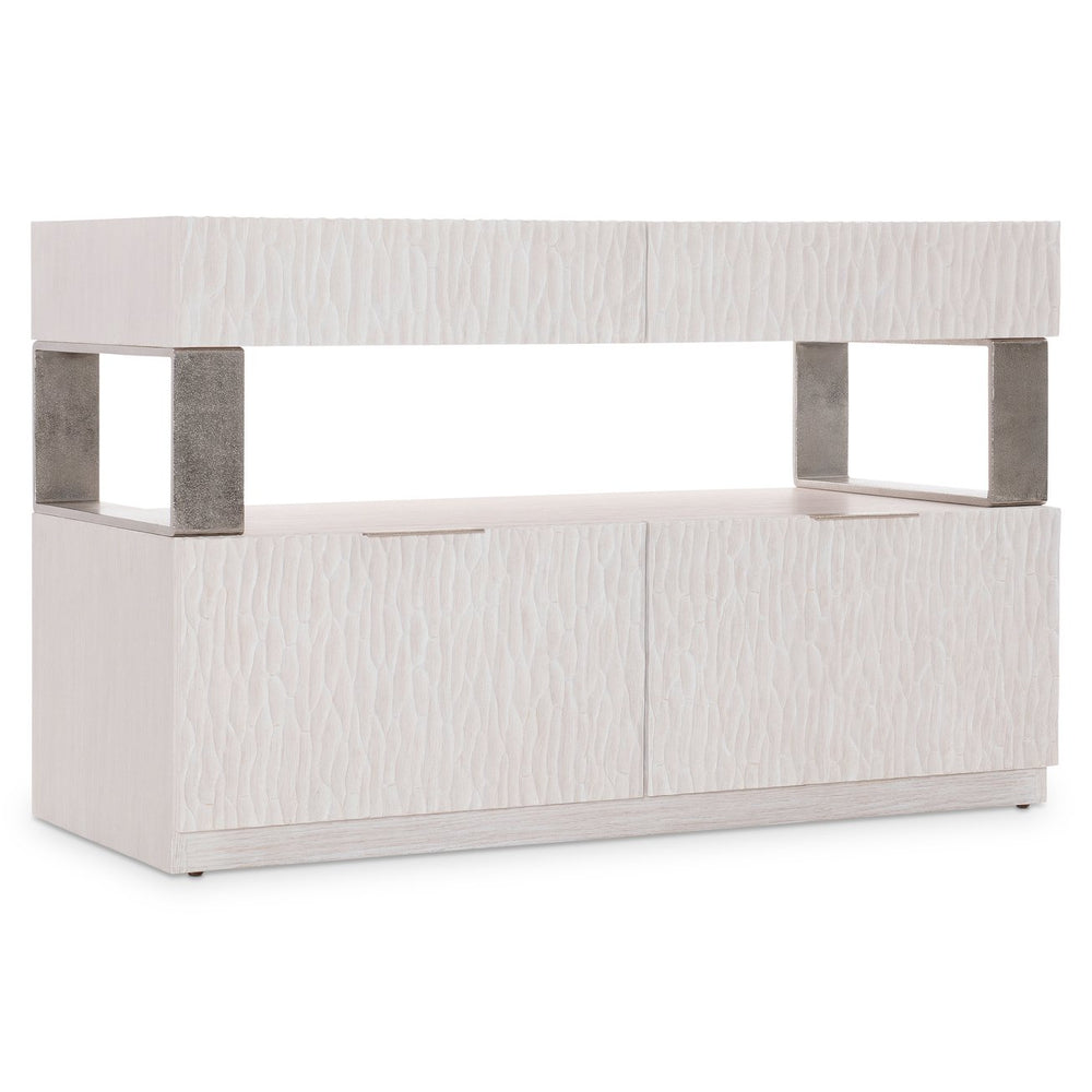 Bernhardt Bernhardt Weathered Bone Alesio File Credenza With Chiseled Drawer Fronts, Nickel Accents, 48"W X 30"H D15914
