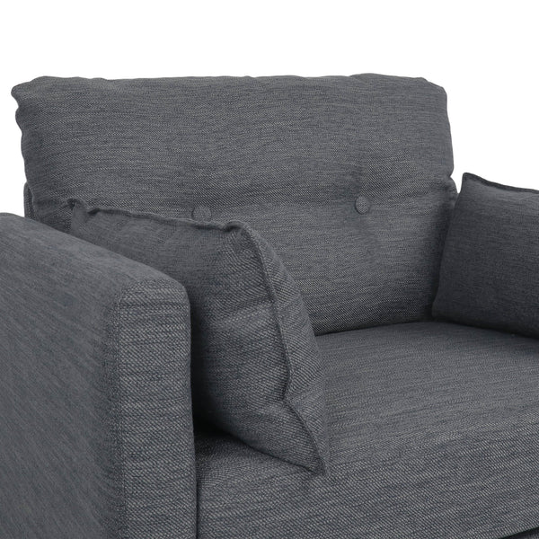 English Elm Christopher Knight Home® - CLUB Chair with Plush Fabric Upholstery and Walnut Birch Legs — Stylish Comfortable Accent Seating for Living Rooms Charcoal 30.75 L x 25.75 W x 21 H 71571.00CHAR