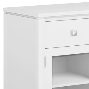 English Elm Cosmopolitan - Contemporary White Sideboard Buffet With Generous Storage & Modern Design Features B136P158549