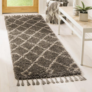 Safavieh Moroccan Fringe Shag 241 Power Loomed Shag & Flokati Rug Grey / Cream MFG241A-3