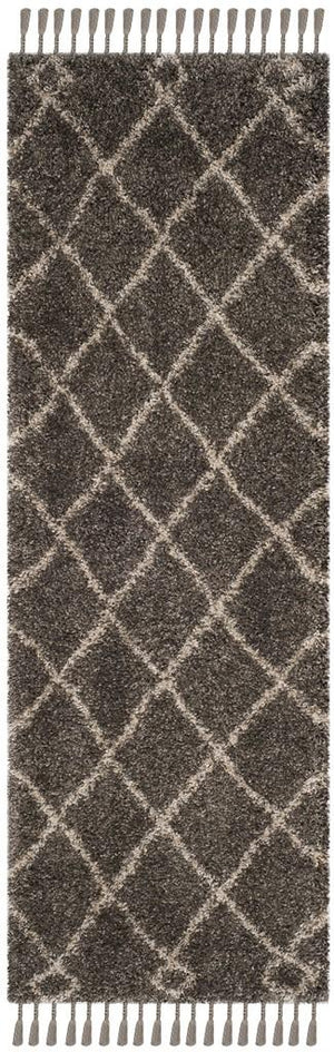 Safavieh Moroccan Fringe Shag 241 Power Loomed Shag & Flokati Rug Grey / Cream MFG241A-3