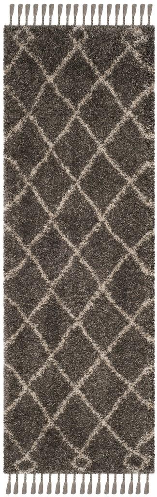 Safavieh Moroccan Fringe Shag 241 Power Loomed Shag & Flokati Rug Grey / Cream MFG241A-3