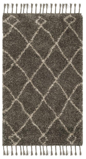 Safavieh Moroccan Fringe Shag 241 Power Loomed Shag & Flokati Rug Grey / Cream MFG241A-3