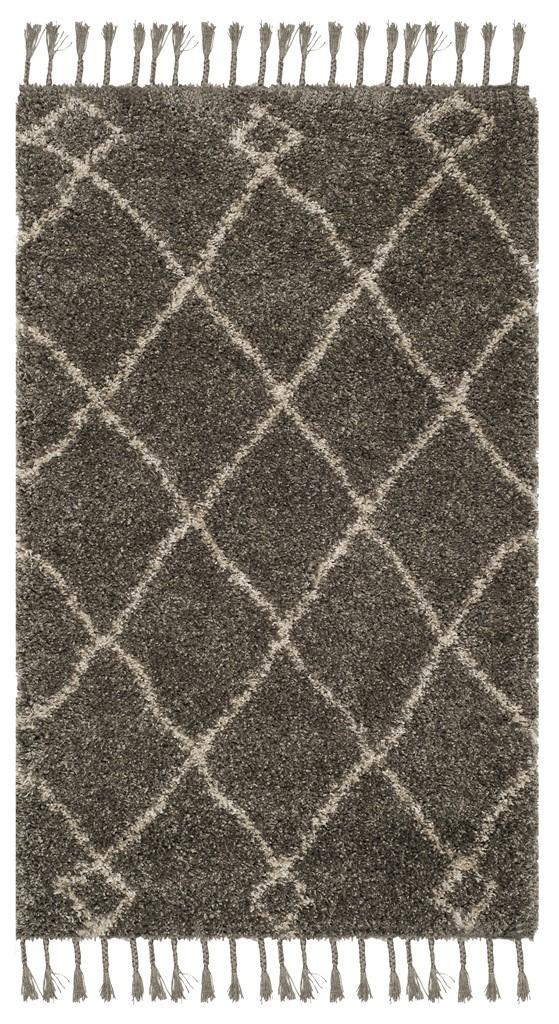 Safavieh Moroccan Fringe Shag 241 Power Loomed Shag & Flokati Rug Grey / Cream MFG241A-3