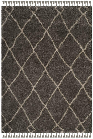 Safavieh Moroccan Fringe Shag 241 Power Loomed Shag & Flokati Rug Grey / Cream MFG241A-3