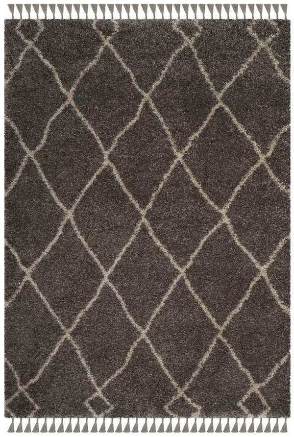 Safavieh Moroccan Fringe Shag 241 Power Loomed Shag & Flokati Rug Grey / Cream MFG241A-3
