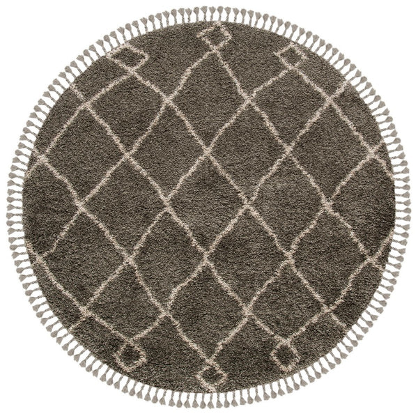 Safavieh Moroccan Fringe Shag 241 Power Loomed Shag & Flokati Rug Grey / Cream MFG241A-3