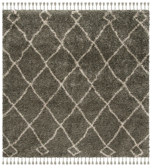 Safavieh Moroccan Fringe Shag 241 Power Loomed Shag & Flokati Rug Grey / Cream MFG241A-3