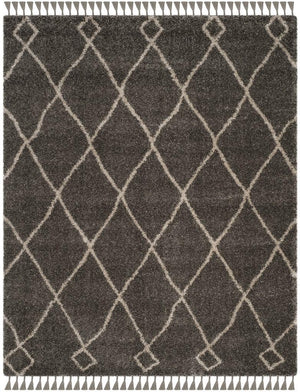Safavieh Moroccan Fringe Shag 241 Power Loomed Shag & Flokati Rug Grey / Cream MFG241A-3