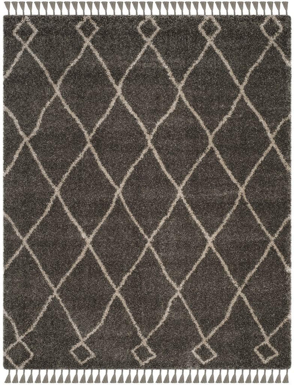 Safavieh Moroccan Fringe Shag 241 Power Loomed Shag & Flokati Rug Grey / Cream MFG241A-3