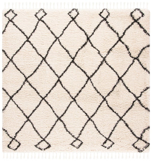 Safavieh Moroccan Fringe Shag 241 Power Loomed Shag & Flokati Rug Cream / Charcoal MFG241B-25