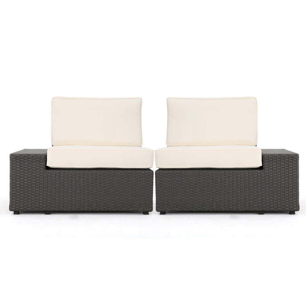 English Elm Santa Cruz Outdoor Pe Wicker Arm Chair Set with Weather Resistant Iron Frame 52974.00IRNGRY