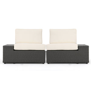 English Elm Santa Cruz Outdoor Pe Wicker Arm Chair Set with Weather Resistant Iron Frame 52974.00IRNGRY