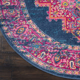 Nourison Passion PSN03 Machine Made Power-loomed Ornamental Border Indoor Only Bohemian Vintage Rug Blue, Blue 100% Polypropylene 99446469243