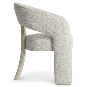 Bernhardt Bernhardt Open-Back Arcadia Arm Chair — Sculptural Clay Wood Back, Wire-Brushed Texture, Durable Fabric 334554