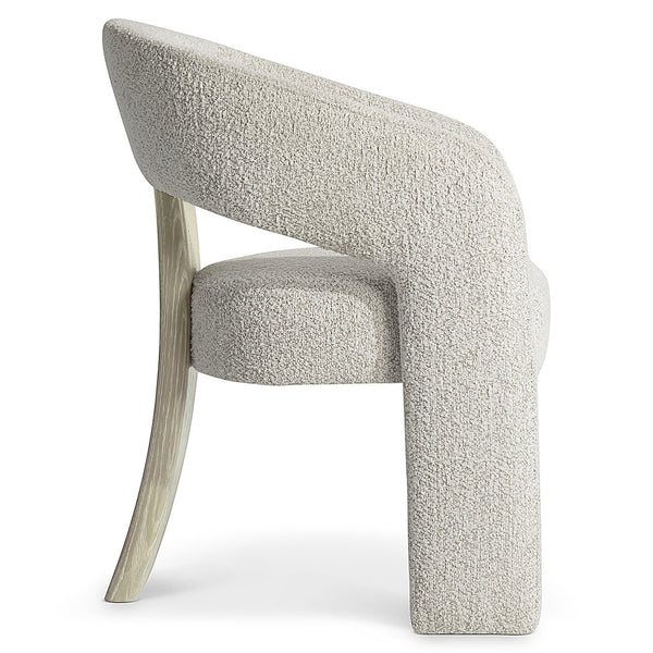 Bernhardt Bernhardt Open-Back Arcadia Arm Chair — Sculptural Clay Wood Back, Wire-Brushed Texture, Durable Fabric 334554