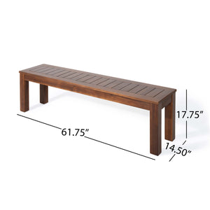 English Elm Christopher Knight Home® - MANILA Acacia 61.75" Outdoor Bench Set of 2 – Rustic Dark Brown Patio Seating, 600 lb Capacity, Durable 60079.00