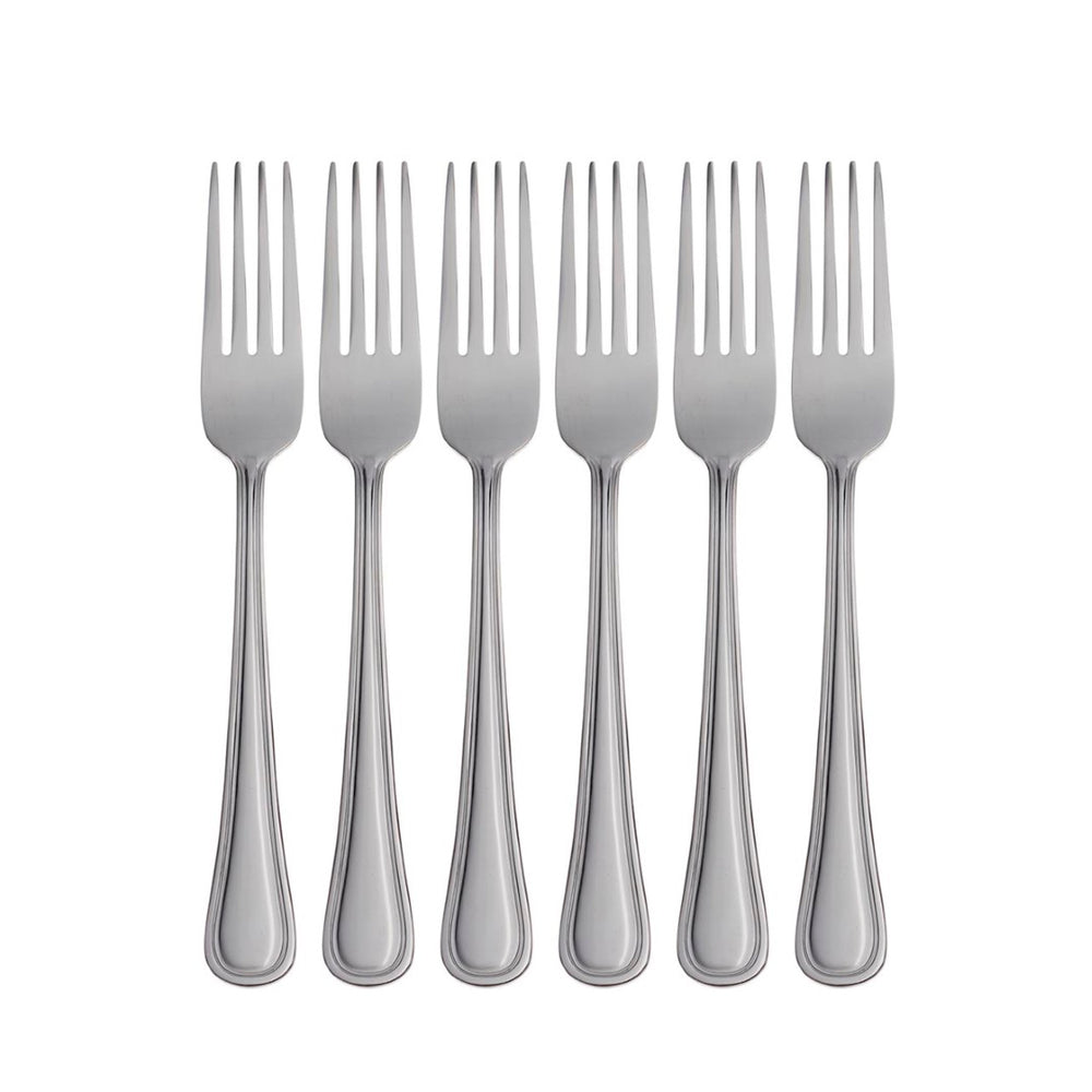 Lenox Oneida Tress Mirror Everyday Dinner Forks, Set of 6 Metallic, STAINLESS METAL H081006BL20