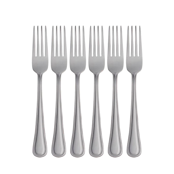 Lenox Oneida Tress Mirror Everyday Dinner Forks, Set of 6 Metallic, STAINLESS METAL H081006BL20