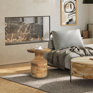 English Elm Haynes Solid Mango Accent Table – Handcrafted Sculptural Wood End Table, Boho Style, Multipurpose Light Brown B136P158440
