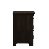 Homelegance By Top-Line Macie 1-Drawer Wood Cupboard Nightstand with Charging Station Black Wood