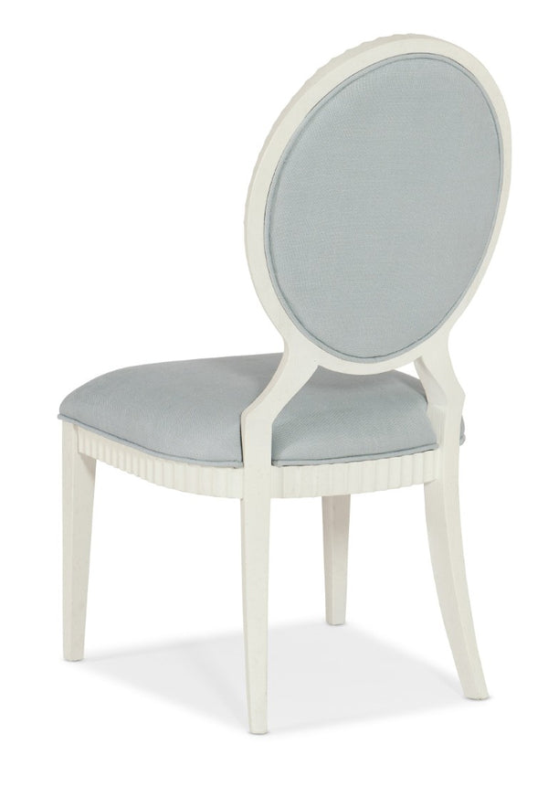 Hooker Furniture Serenity Martinique Side Chair With Scalloped Oval Back, Shell Frame & Cloud Performance Upholstery 6350-75810-02