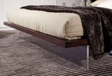 VIG Furniture Volterra Contemporary Brown Oak and White Floating Bed w/ Lights VGWCSG-B01