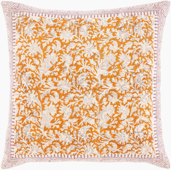 Surya Magdalena 18"X18" Cotton Accent Pillow - Vibrant Decor With Unique Design For Cozy Living Spaces Burnt Orange Cotton,Cotton Mgd001-2222