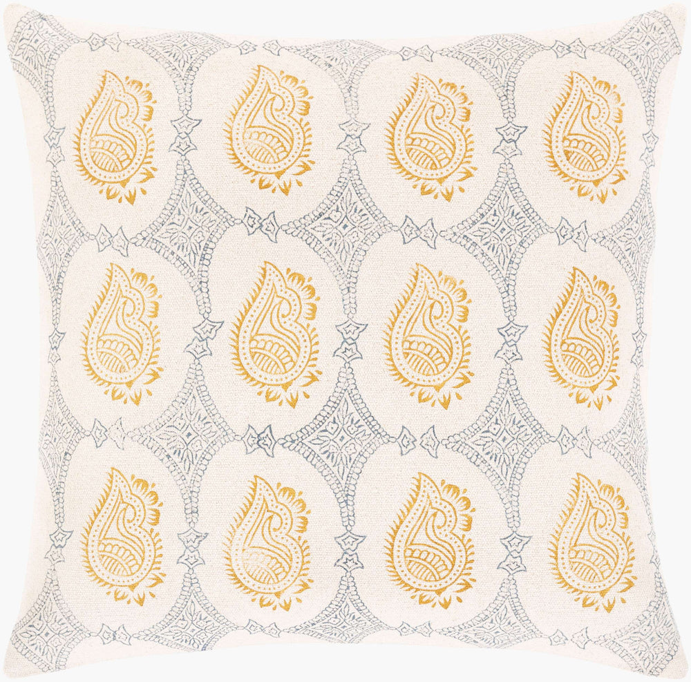 Surya Magdalena 18"X18" Cotton Accent Pillow - Vibrant Decor With Unique Design For Cozy Living Spaces Mustard Cotton,Cotton Mgd002-2222d