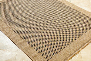 Livabliss Mirage Flatweave Polypropylene Rug Turkish Crafted with Fringe for Farmhouse Spaces Tan, Black 2'2" x 3'9" MGE2302-2745