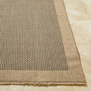 Livabliss Mirage Flatweave Polypropylene Rug Turkish Crafted with Fringe for Farmhouse Spaces Tan, Black 2'2" x 3'9" MGE2302-2745