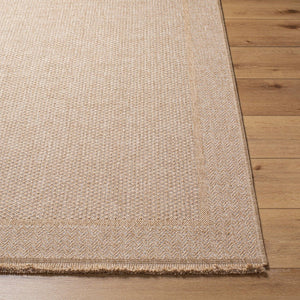 Livabliss Mirage Cottage Style Flatweave Polypropylene Area Rug with Fringe for Patio or Entryway Tan, Beige 9'2" x 12' MGE2306-9212