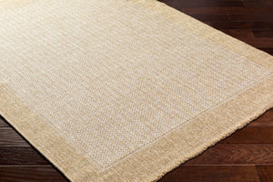 Livabliss Mirage Flatweave Polypropylene Accent Rug Farmhouse Fringe Detail for Indoor Outdoor Use Tan, Beige 7'10" x 10' MGE2307-71010
