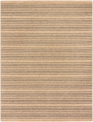 Livabliss Mirage Flatweave Polypropylene Area Rug Farmhouse Fringe Accent for Kitchen or Patio Tan, Black 7'10" x 10' MGE2308-71010