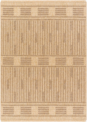 Livabliss Mirage Flatweave Polypropylene Runner Rug with Fringe for Hallways and Entryways Tan, Dark Brown 9'2" x 12' MGE2309-9212