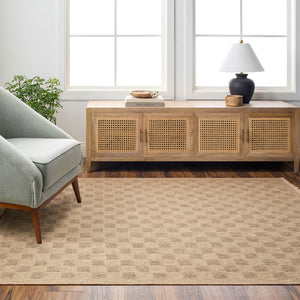 Livabliss Mirage Flatweave Polypropylene Area Rug with Fringe Farmhouse Cottage Boho Entryway Tan, Dark Brown 2'7" x 7'3" MGE2310-2773