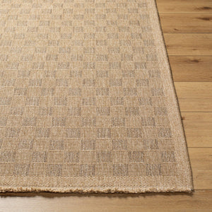 Livabliss Mirage Flatweave Polypropylene Area Rug with Fringe Farmhouse Cottage Boho Entryway Tan, Dark Brown 9'2" x 12' MGE2310-9212