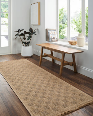 Livabliss Mirage Flatweave Polypropylene Area Rug with Fringe Farmhouse Cottage Boho Entryway Tan, Dark Brown 9'2" x 12' MGE2310-9212