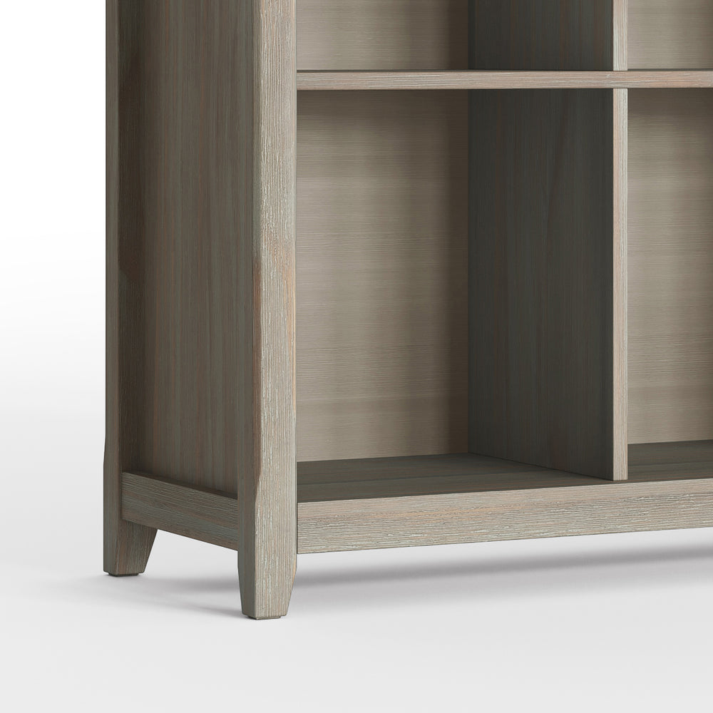 English Elm Amherst 8-Cube Storage Sofa Table - Rustic Distressed Grey Wood For Stylish Organization & Décor B136P158348