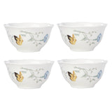 Butterfly Meadow 4-Piece Porcelain Rice Bowl Set - Dishwasher & Microwave Safe