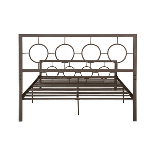 English Elm Christopher Knight Home® - QUEEN Copper Iron Metal Bed Frame – Low Profile Platform with Geometric Circular Design & Slats Support 63288.00HMCOP-Q