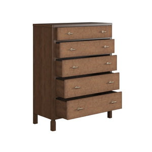 A.R.T. Furniture Verge 5-Drawer Chest - Modern Walnut Finish with Woven Panel Fronts for Stylish Storage Solutions 337150-1960