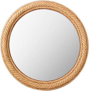 Magdalen MGL-002 36"H x 36"W x 3"D Accent Mirror MGL002-3636  Frame: Brown Surya