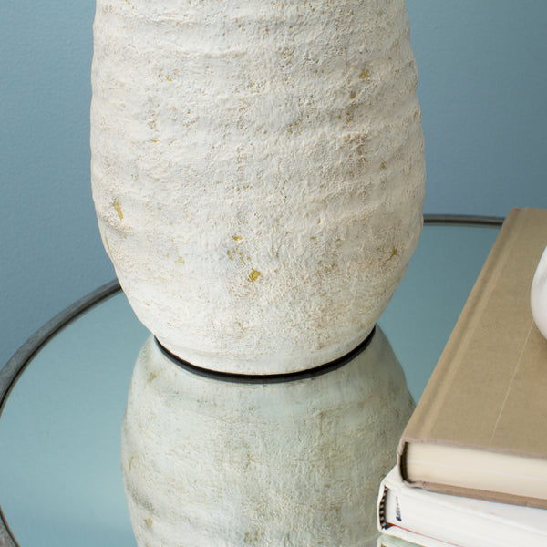 Surya Maggie Elegant 27" Traditional Accent Table Lamp With Natural Linen Shade - Classic Home Decor Body, Ivory,Finial, Ivory,Harp, Metallic ,Nickel Resin,Linen Mglp-001