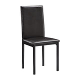 Homelegance By Top-Line Aristos Metal Faux Leather Upholstered Dining Chairs Black Metal