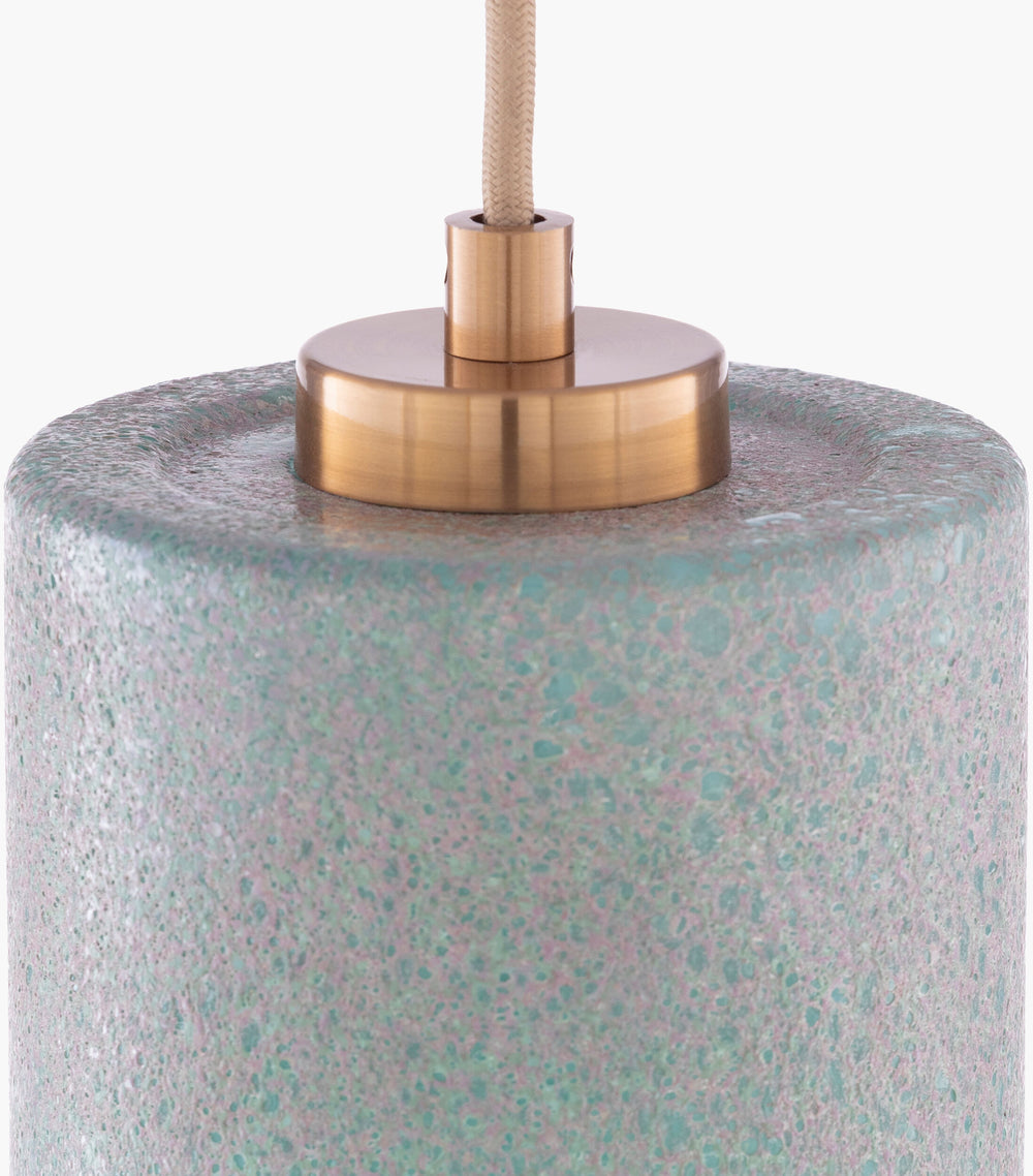 Surya Madigan Modern 6"L X 6"W X 12"H Pendant Light – Handcrafted Glass & Metal For Timeless Elegance Fixture, Aqua Glass,Metal Mgn-001