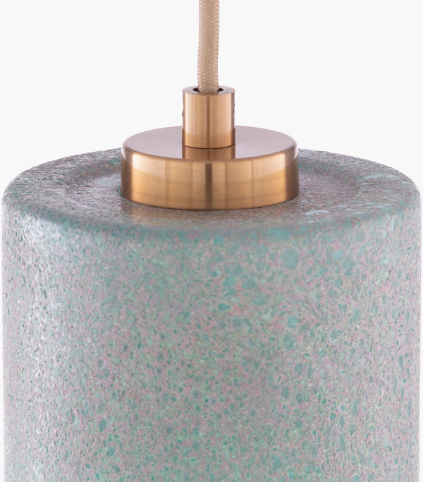 Surya Madigan Modern 6"L X 6"W X 12"H Pendant Light – Handcrafted Glass & Metal For Timeless Elegance Fixture, Aqua Glass,Metal Mgn-001