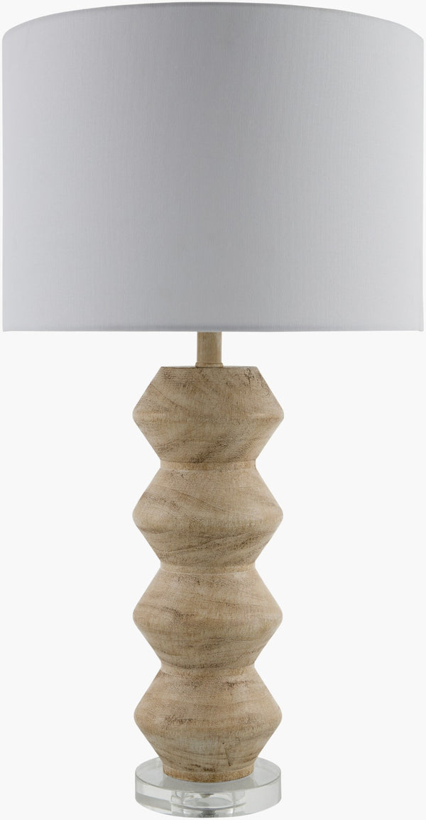 Livabliss Mungo Resin Crystal Base Table Lamp with Linen Shade for Living Room Decor MGO-003