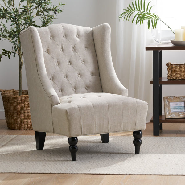 English Elm Toddman Wingback Club Chair Tufted Diamond Stitching Birch Legs Reading Nook Accent 55038.00LBG